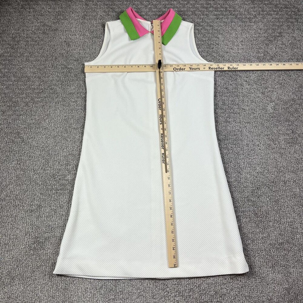 Vintage Polo Dress Womens Medium White 60s Retro Mod Preppy Golf Tennis Casual - Picture 3 of 4